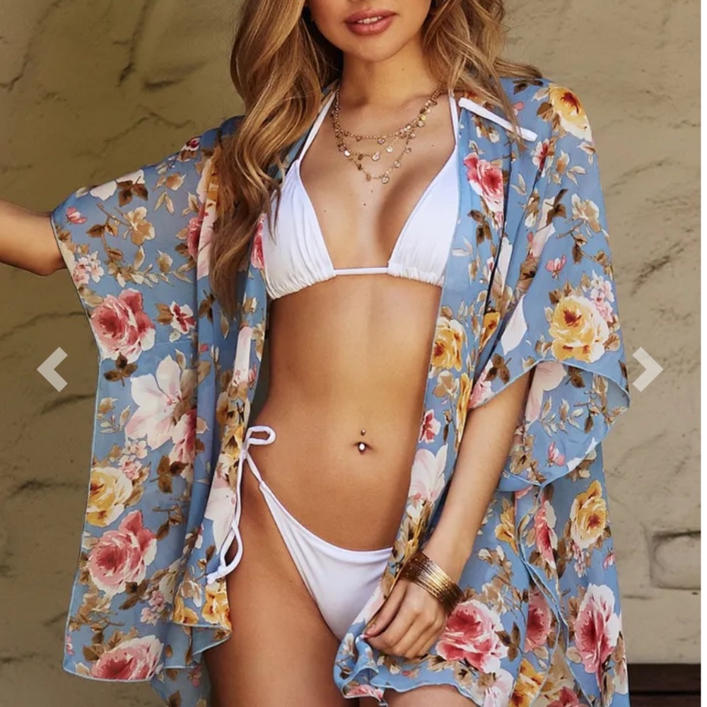 3 for $18 Floral kimono sheer light midi length